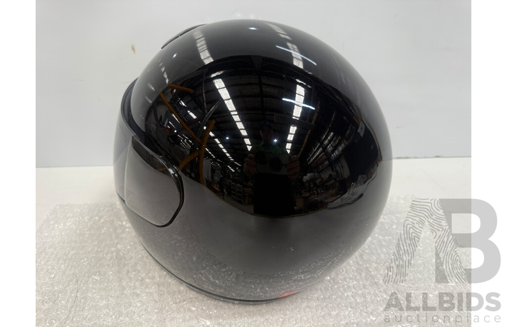 HJC ZF-8 Large Road Motorcycle Helmet + Spare Clear Visor + 2001 THH T-992 Medium Road Motorcycle Helmet