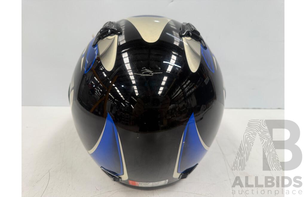 HJC ZF-8 Large Road Motorcycle Helmet + Spare Clear Visor + 2001 THH T-992 Medium Road Motorcycle Helmet