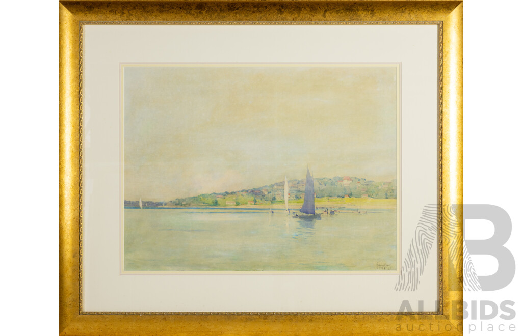 Penleigh Boyd, (19th/20th Centuries, British-Born Australian, 1890-1923), Untitled (Rose Bay - Sydney Harbour) (1914), Watercolour, 79 x 95 cm (frame)