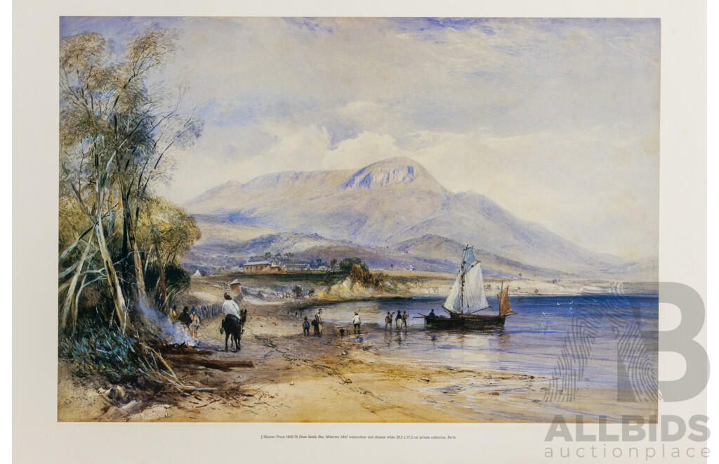 Selection of Approx Fourteen Largely Landscape Reproduction Prints After Original Lithographs, Including Vue De Georges St at Sydney (1968 Print) and More