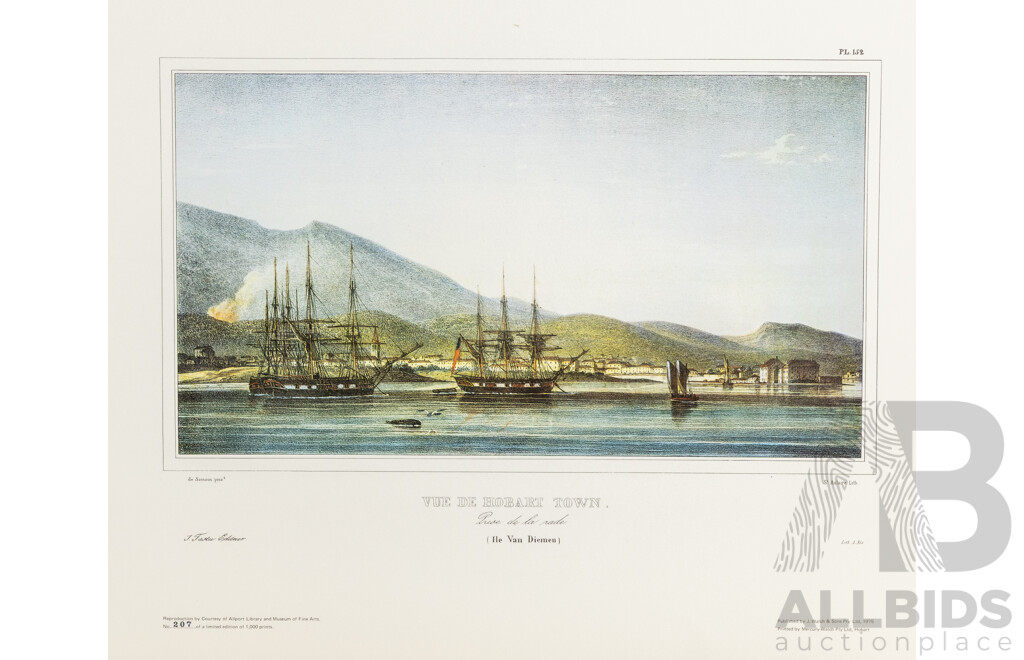 Selection of Approx Fourteen Largely Landscape Reproduction Prints After Original Lithographs, Including Vue De Georges St at Sydney (1968 Print) and More