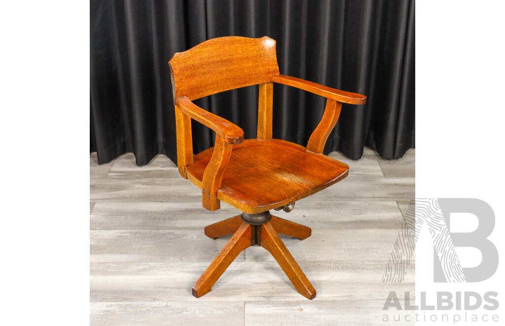 Art Deco Oak Desk Chair