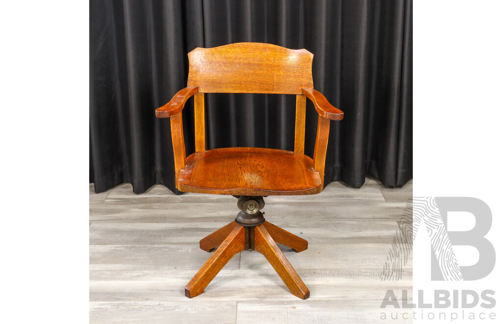 Art Deco Oak Desk Chair