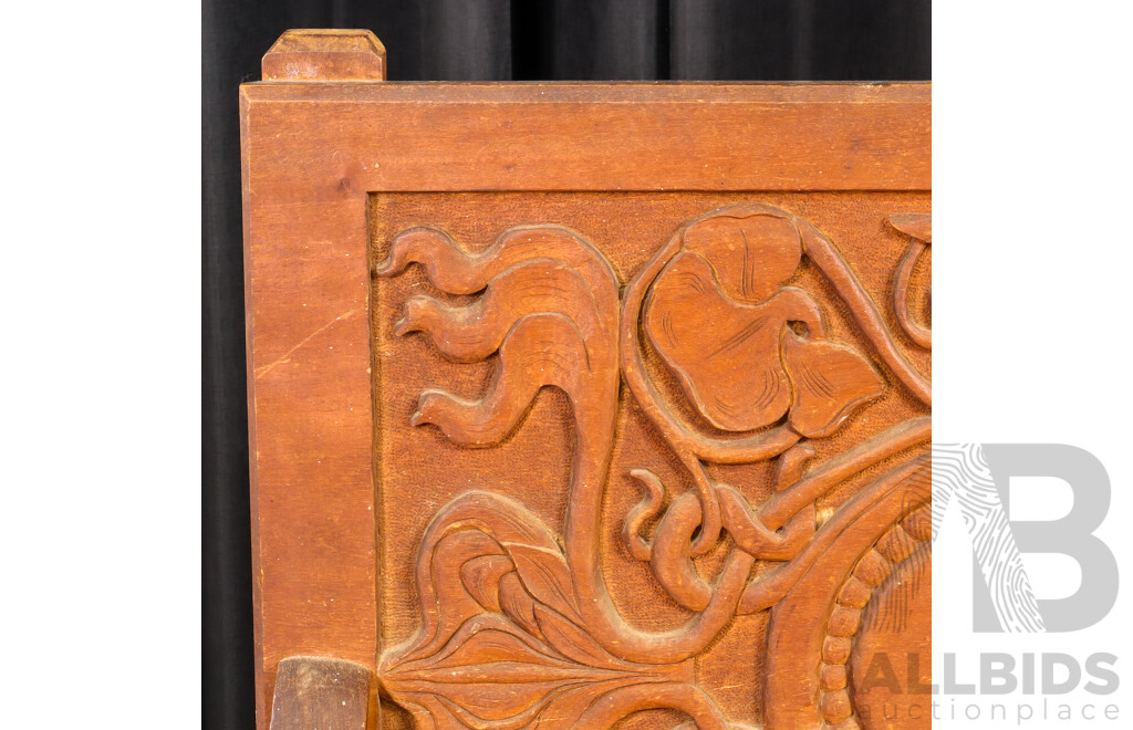 Mid 19th Century Heavily Carved French High Back Settle