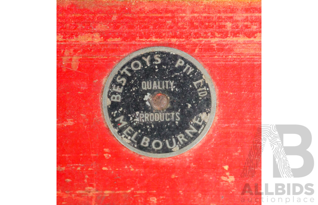 Pair of Vintage Metal and Timber Folding Childrens Stools by Bestoys, Melbourne