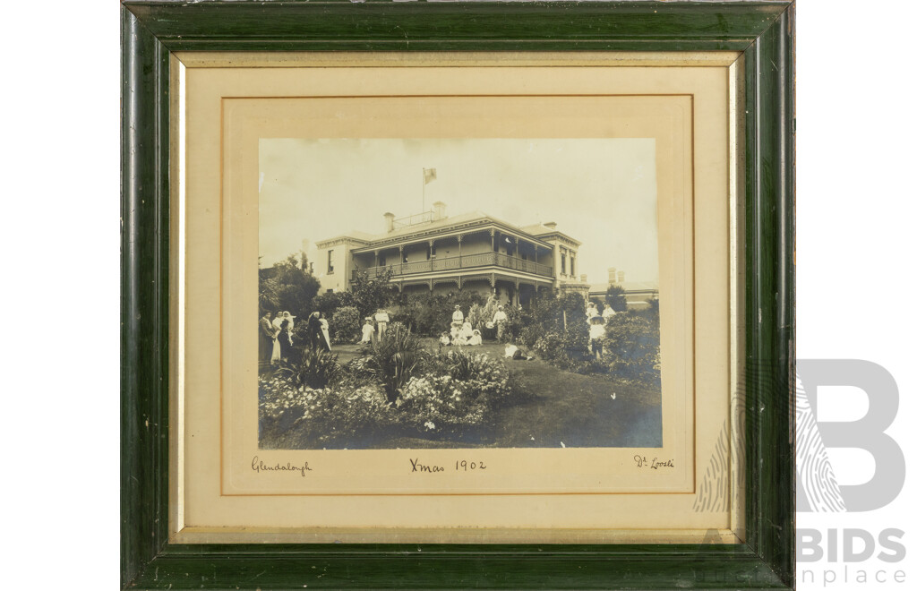 Dr Loosli (Early 19th Century, Irish), Xmas 1902, Glendalough, Family Gathering Antique Photograph, 44 x 50 cm (frame)