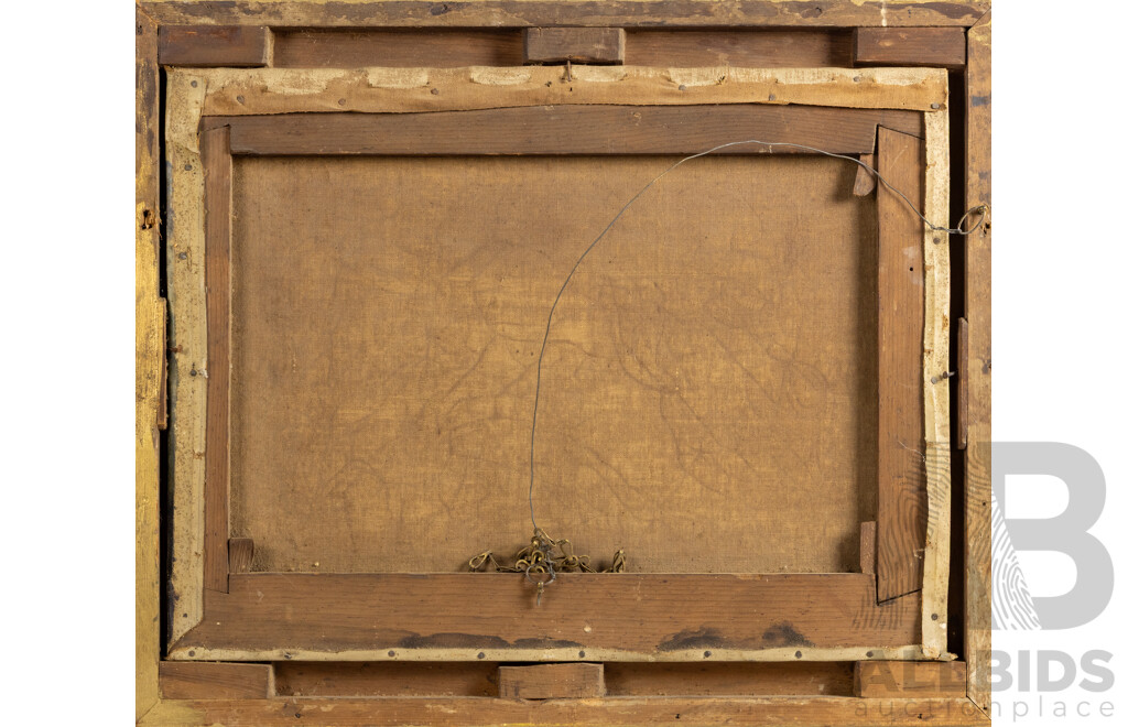 Artist Unknown, (Early 20th Century), Afternoon Friends Fishing, Wonderful Antique Oil on Canvas, 53 x 64 cm (frame)