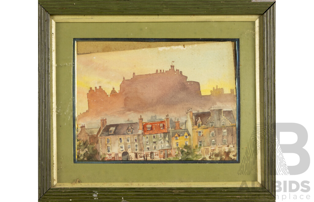 Lot of Three Vintage & Antique Artworks Including Print, Watercolour & Photograph, Alongside Wooden Frame. 38 x 29 cm (^Wooden Frame) (4)
