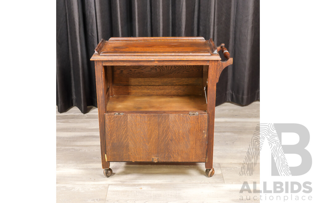 Art Deco Oak Drinks Trolley