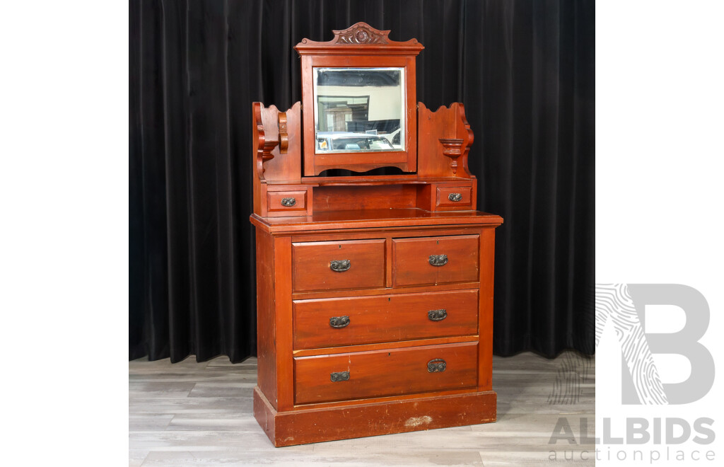 Edwardian Mirrored Back Dressing Chest