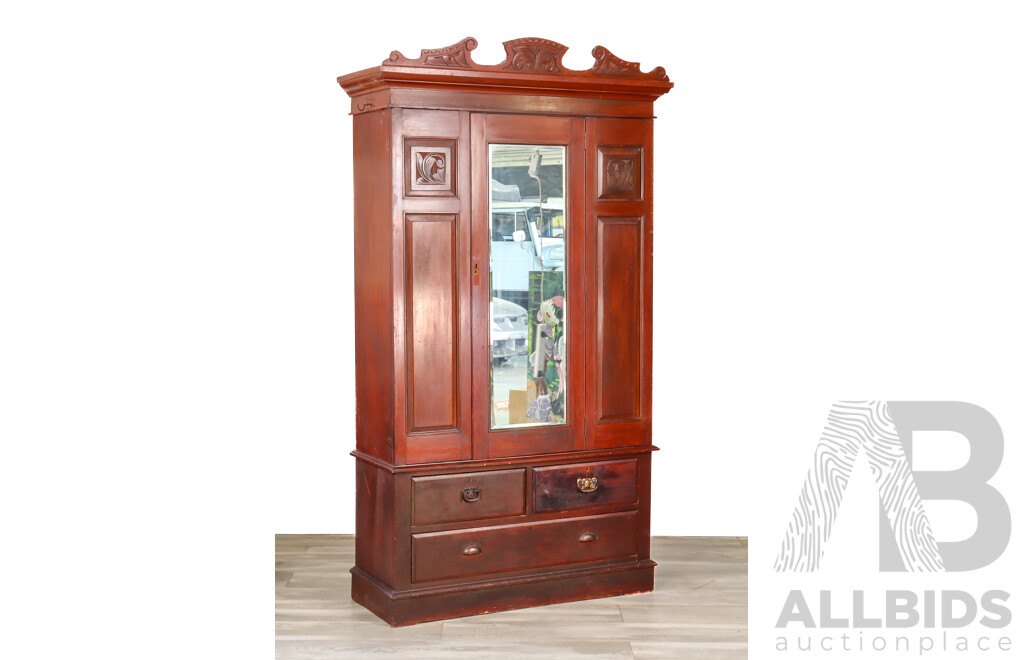 Edwardian Mahogany Single Door Wardrobe