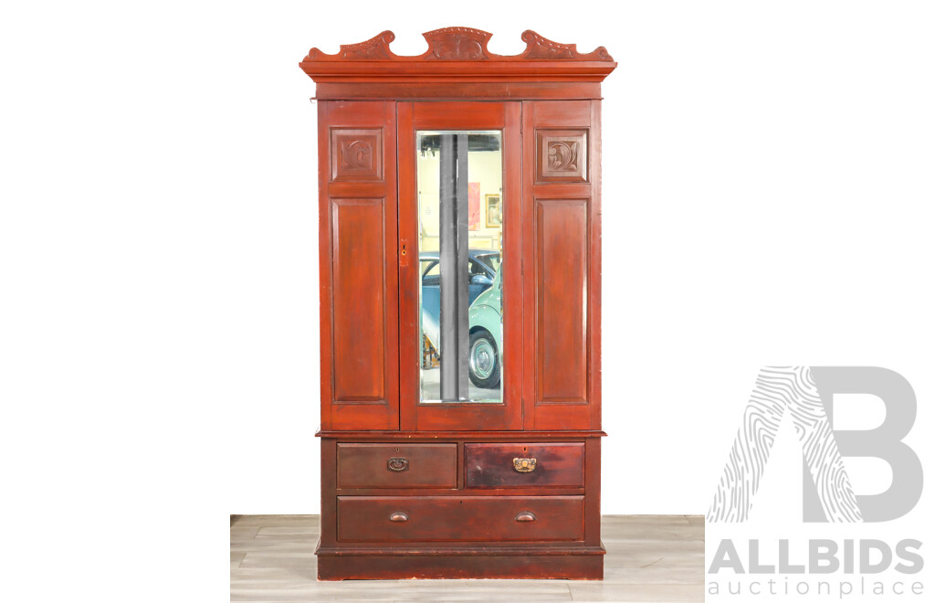 Edwardian Mahogany Single Door Wardrobe