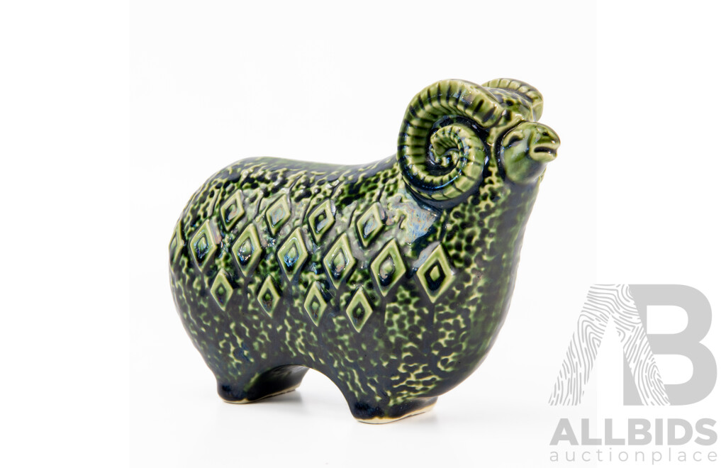 Vintage Japanese Bitossi Style Ram Figure