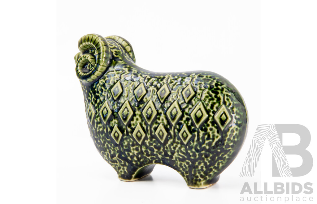 Vintage Japanese Bitossi Style Ram Figure