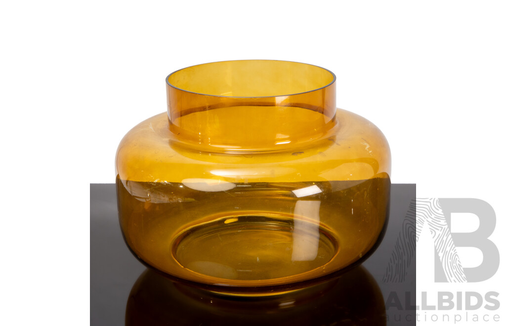 Large Amber Glass Vase