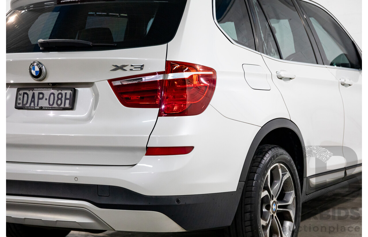 9/2015 BMW X3 xDrive20d xLine F25 MY15 4d Wagon Mineral White Metallic Turbo Diesel 2.0L