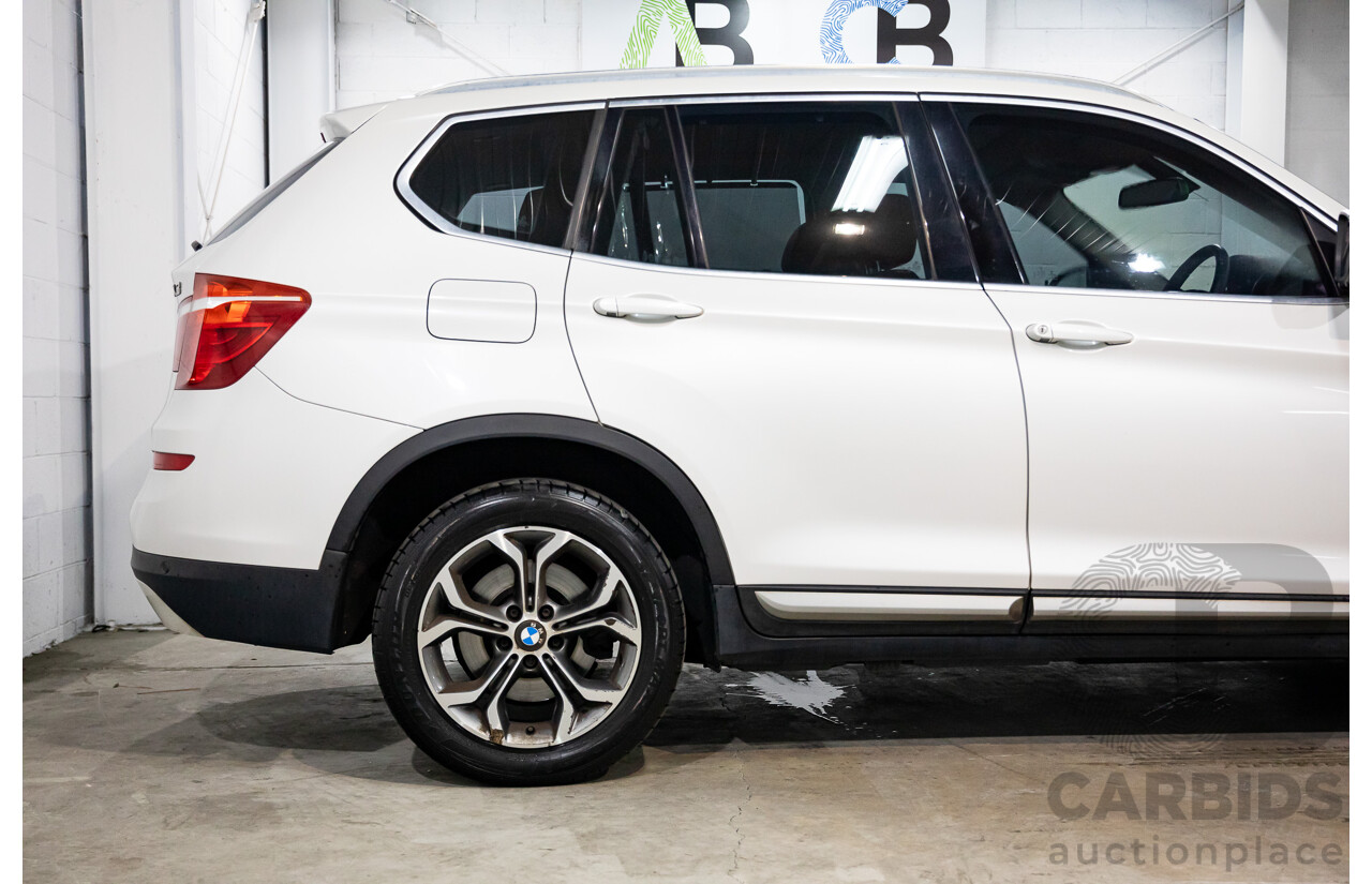 9/2015 BMW X3 xDrive20d xLine F25 MY15 4d Wagon Mineral White Metallic Turbo Diesel 2.0L