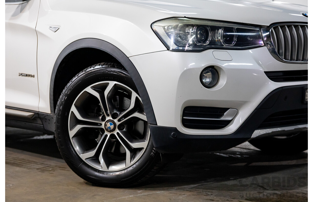 9/2015 BMW X3 xDrive20d xLine F25 MY15 4d Wagon Mineral White Metallic Turbo Diesel 2.0L