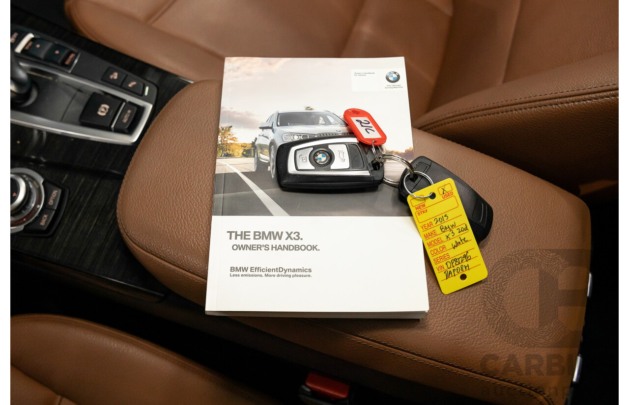 9/2015 BMW X3 xDrive20d xLine F25 MY15 4d Wagon Mineral White Metallic Turbo Diesel 2.0L