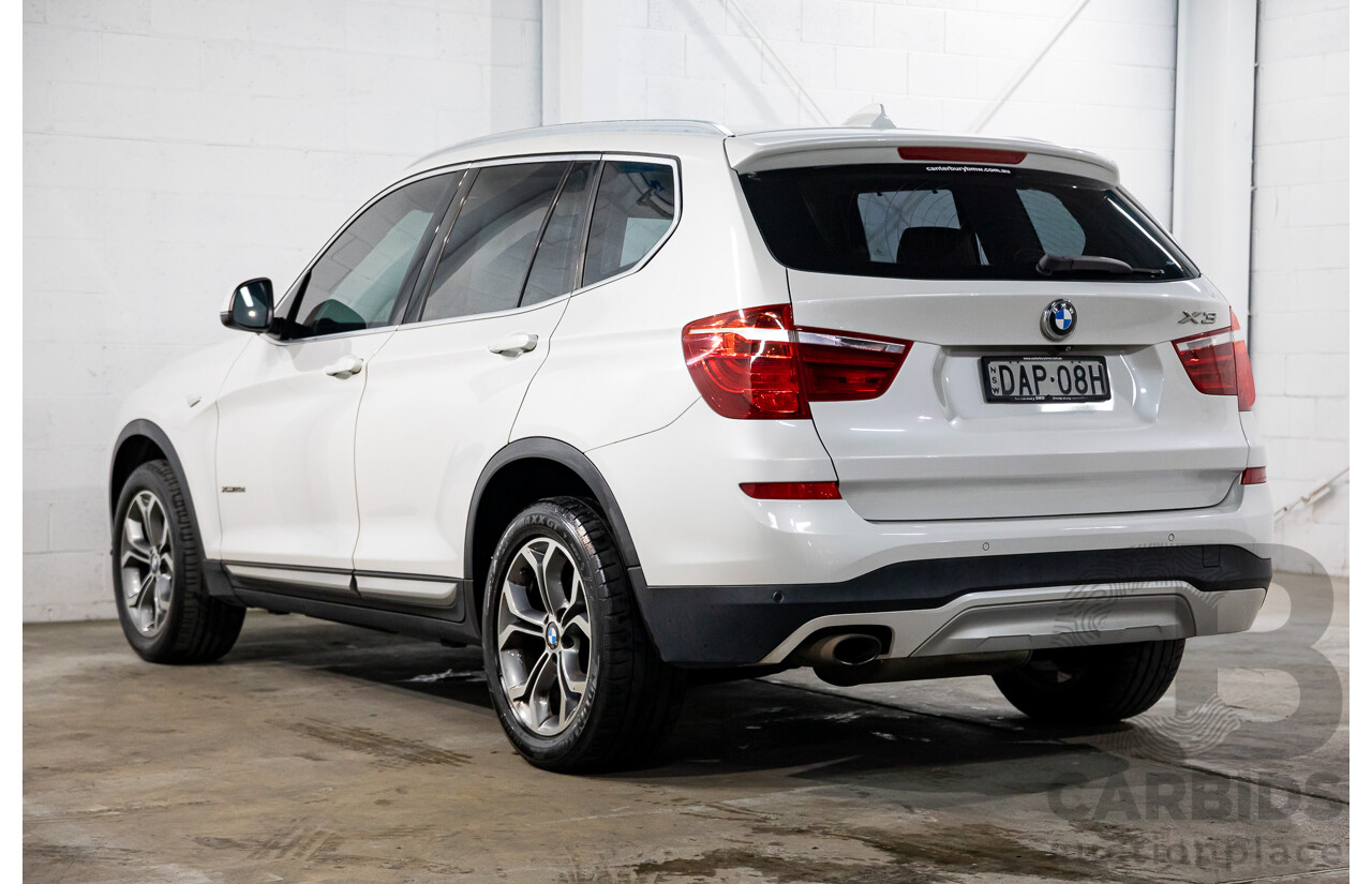 9/2015 BMW X3 xDrive20d xLine F25 MY15 4d Wagon Mineral White Metallic Turbo Diesel 2.0L