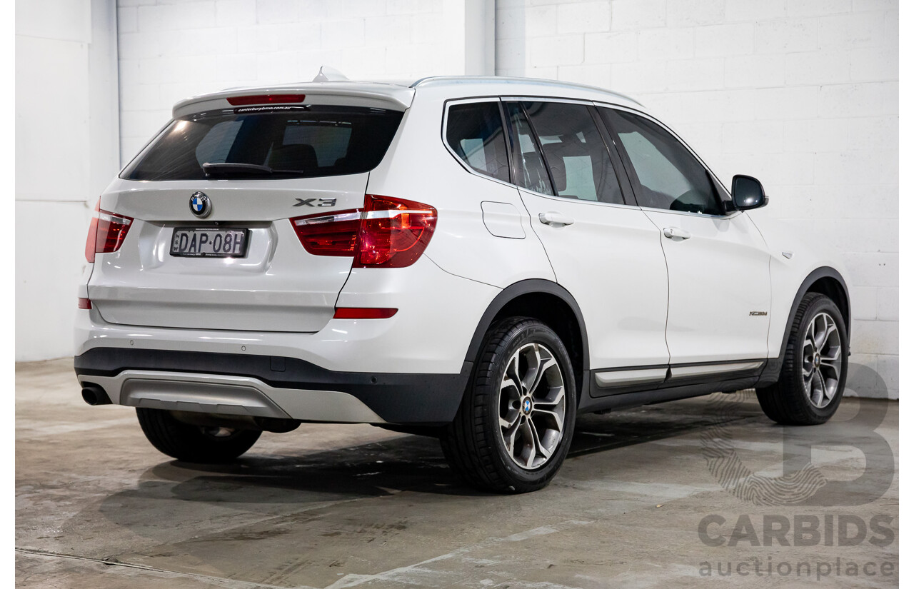 9/2015 BMW X3 xDrive20d xLine F25 MY15 4d Wagon Mineral White Metallic Turbo Diesel 2.0L
