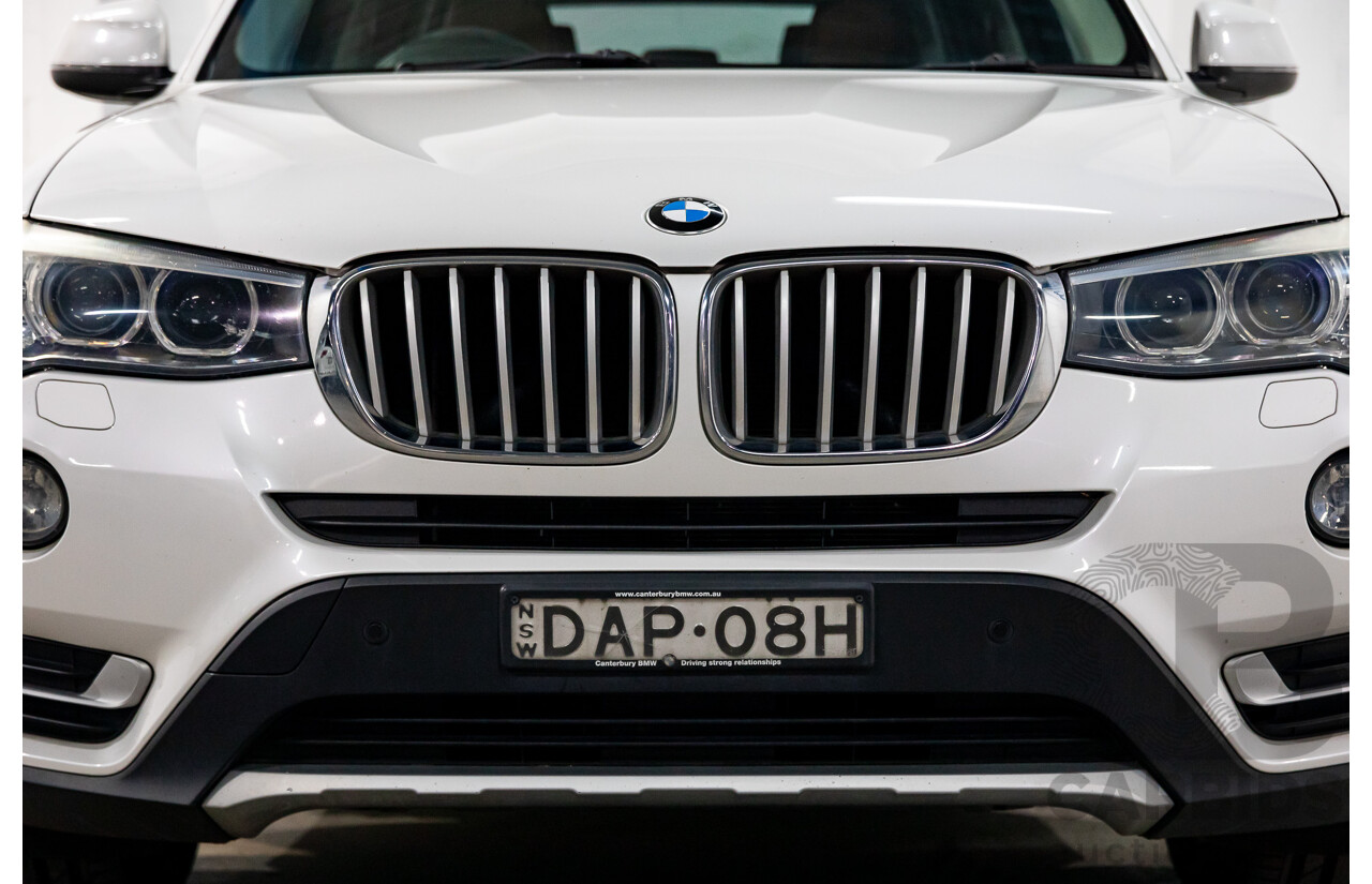 9/2015 BMW X3 xDrive20d xLine F25 MY15 4d Wagon Mineral White Metallic Turbo Diesel 2.0L