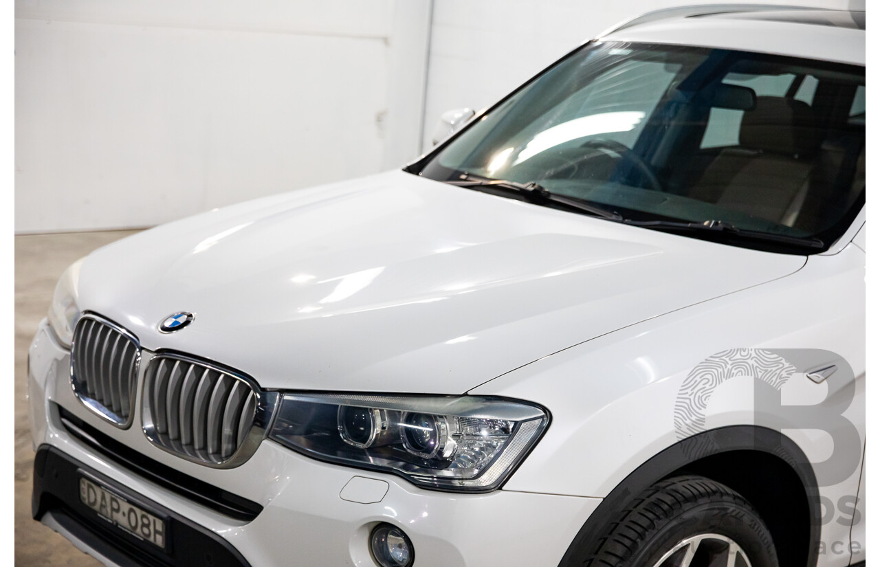 9/2015 BMW X3 xDrive20d xLine F25 MY15 4d Wagon Mineral White Metallic Turbo Diesel 2.0L