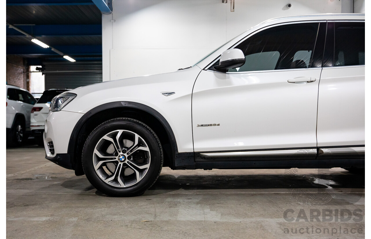 9/2015 BMW X3 xDrive20d xLine F25 MY15 4d Wagon Mineral White Metallic Turbo Diesel 2.0L