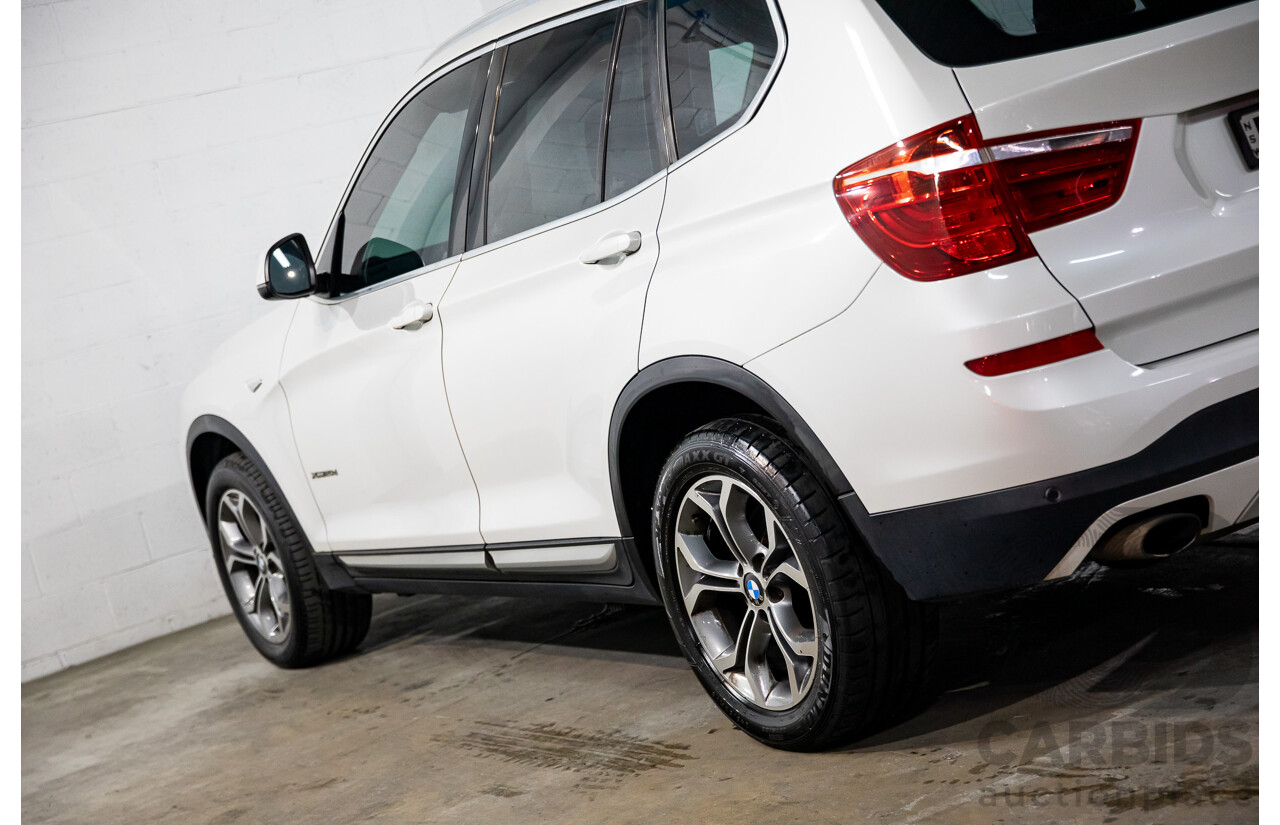 9/2015 BMW X3 xDrive20d xLine F25 MY15 4d Wagon Mineral White Metallic Turbo Diesel 2.0L