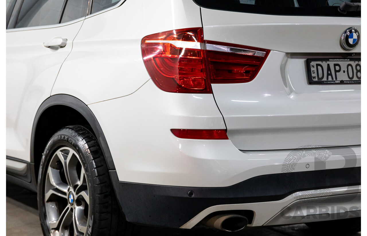 9/2015 BMW X3 xDrive20d xLine F25 MY15 4d Wagon Mineral White Metallic Turbo Diesel 2.0L