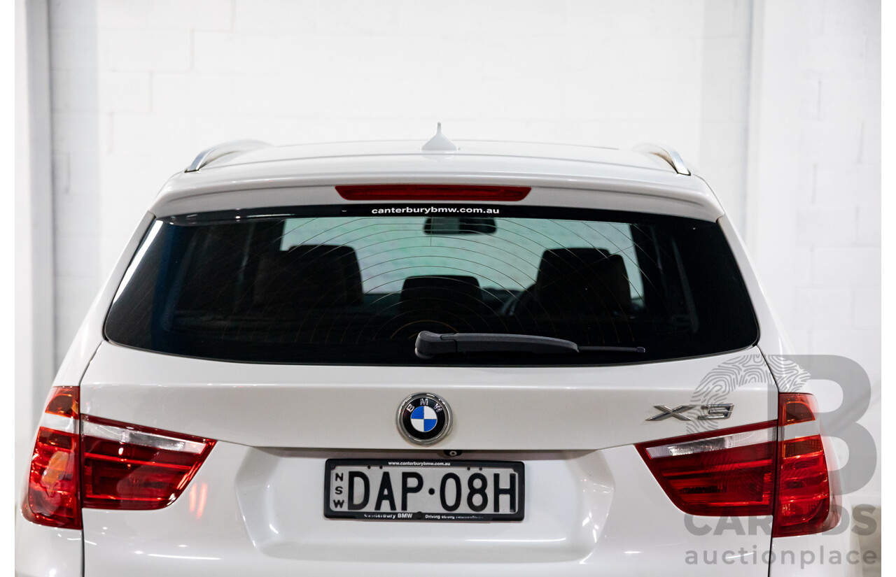 9/2015 BMW X3 xDrive20d xLine F25 MY15 4d Wagon Mineral White Metallic Turbo Diesel 2.0L