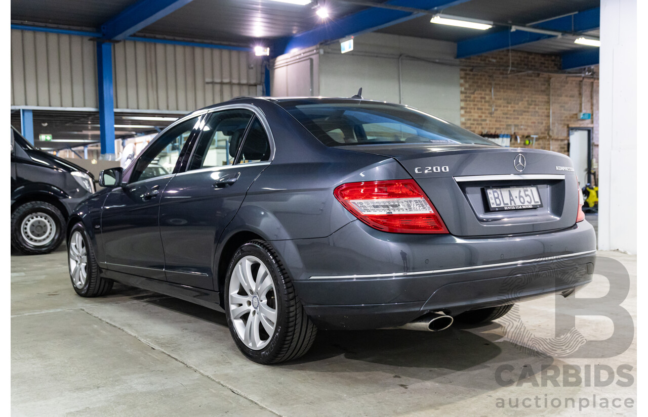 8/2009 Mercedes-Benz C200 Kompressor Classic W204 4d Sedan Tenorite Grey Metallic Supercharged 1.8L