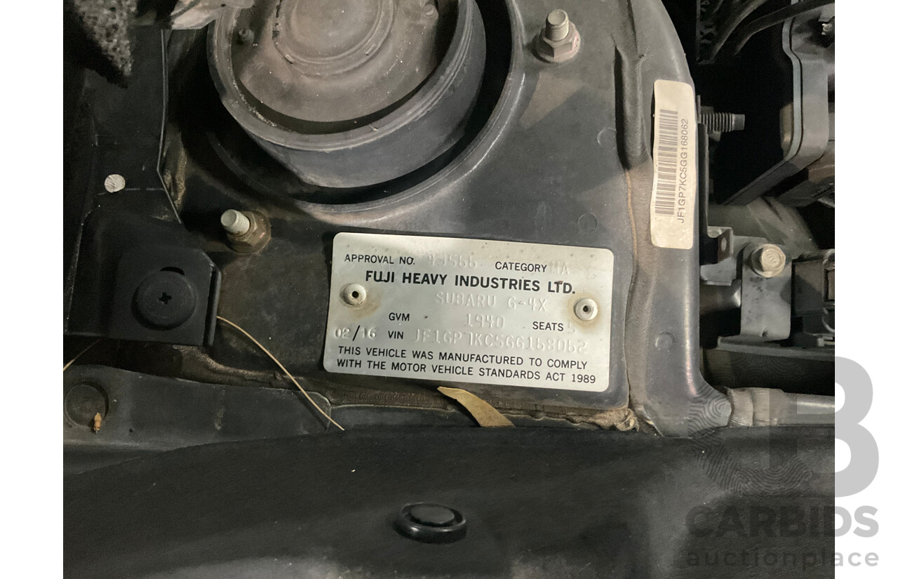 02/2016 Subaru XV 2.0i-S (AWD) MY17 4D Wagon Dark Grey Metallic 2.0L