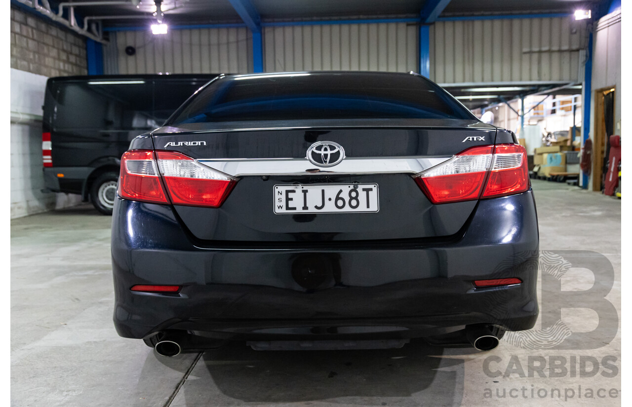 2/2013 Toyota Aurion AT-X GSV50R 4d Sedan Attitude Black Metallic V6 3.5L