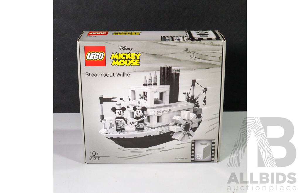 LEGO Ideas Steamboat Willie Mickey Mouse Set 21317, Discontinued, Brand New in Box