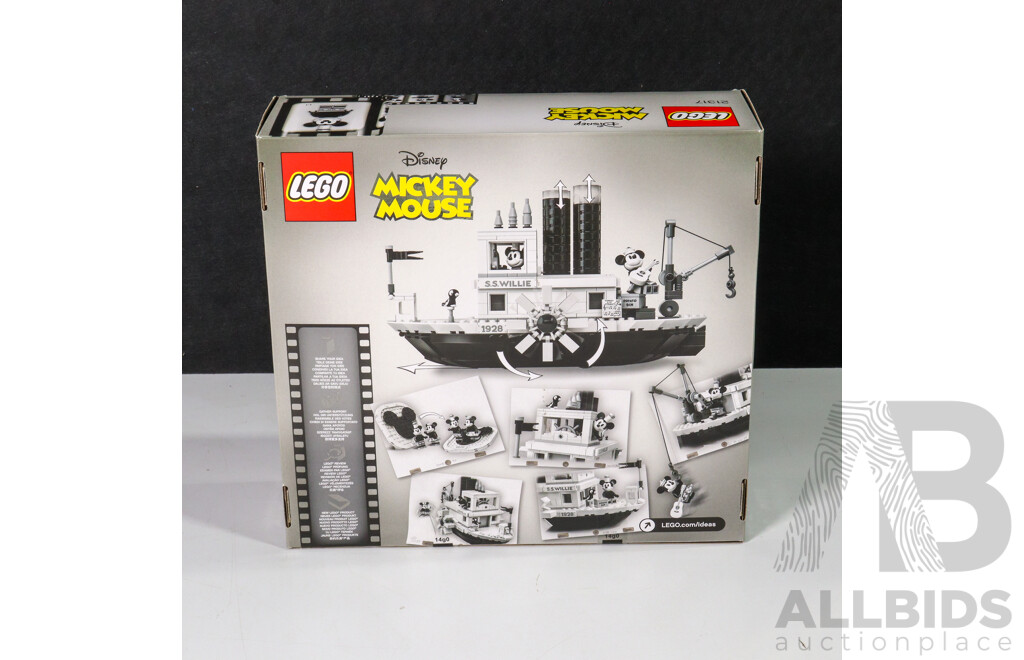 LEGO Ideas Steamboat Willie Mickey Mouse Set 21317, Discontinued, Brand New in Box
