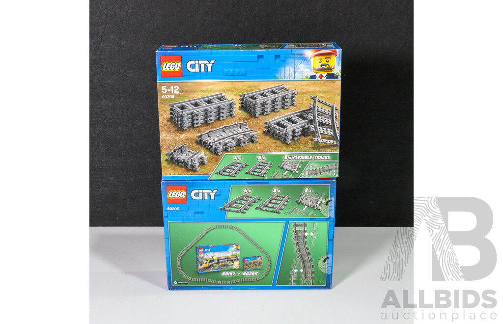 Lot of Two LEGO City Train Tracks 60205, Discontinued, Brand New in Box