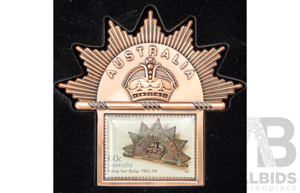 The Rising Sun 2012 Australian Army Commemorative Stamp and Shield Collection