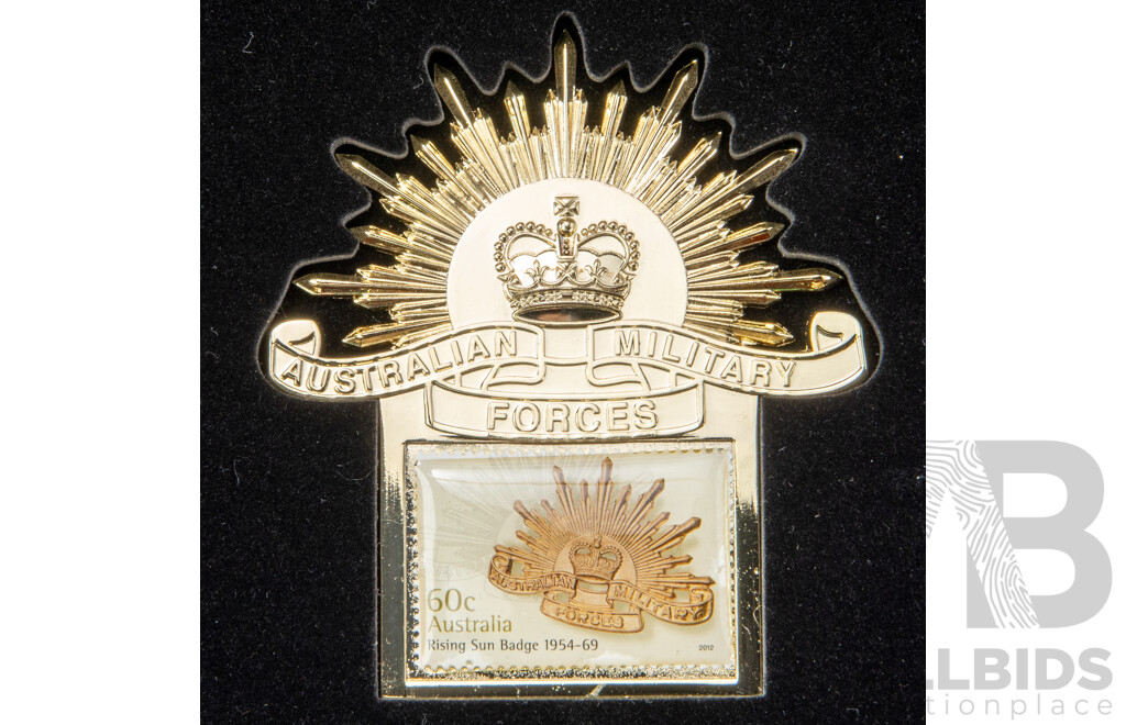 The Rising Sun 2012 Australian Army Commemorative Stamp and Shield Collection