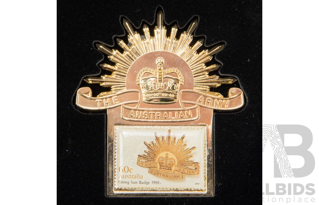The Rising Sun 2012 Australian Army Commemorative Stamp and Shield Collection