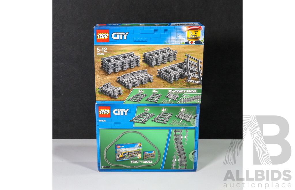 Lot of Two LEGO City Train Tracks 60205, Discontinued, Brand New in Box