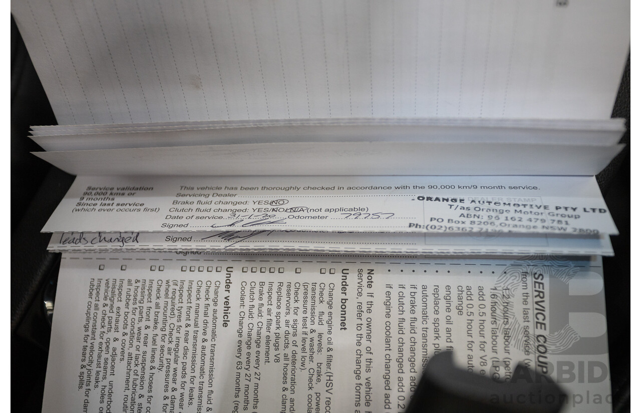 05/2012 Holden Special Vehicles (HSV) Grange Build No.219 WM3 MY12 4D Sedan Alto Grey V8 6.2L