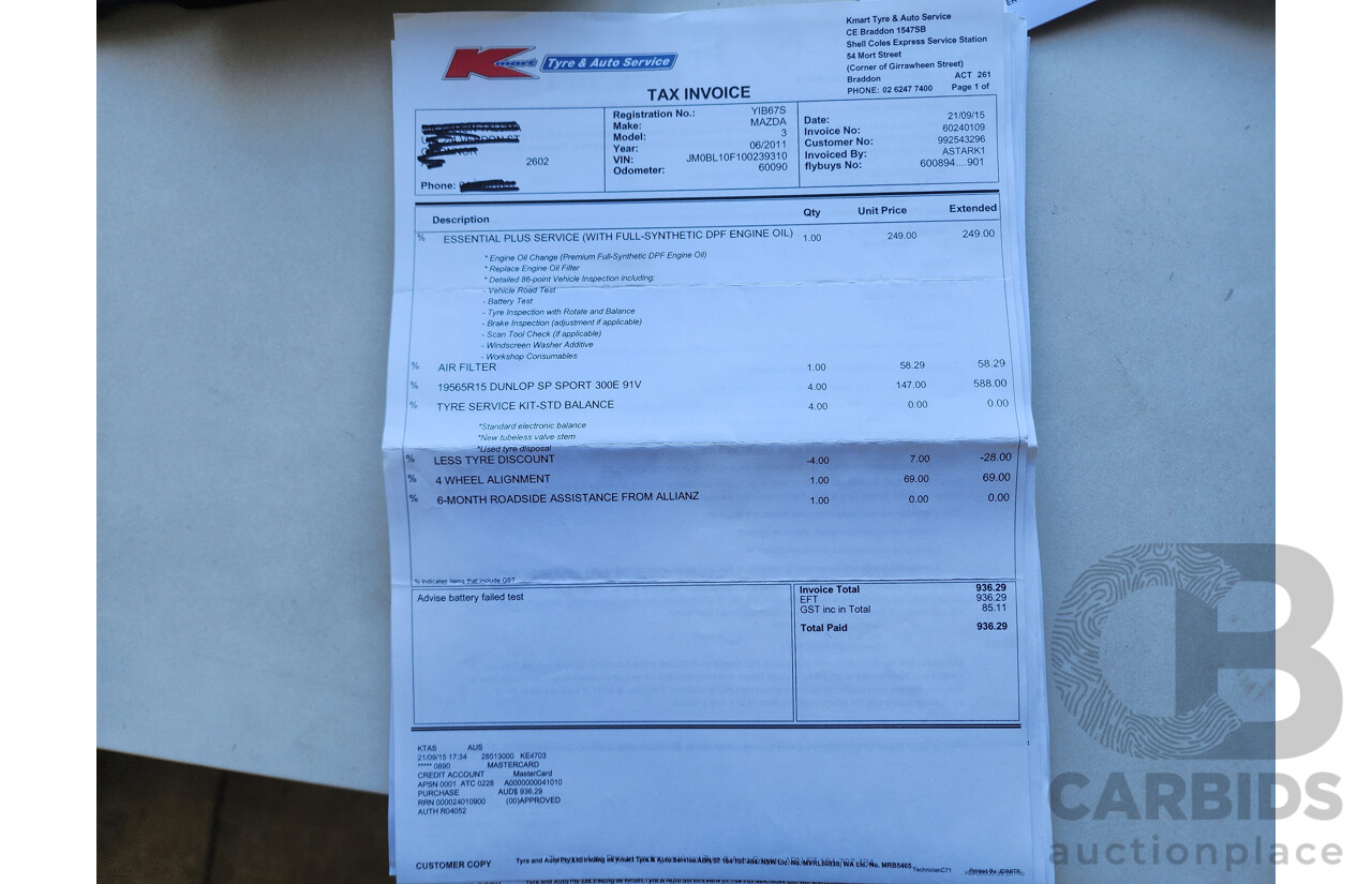 7/2011 Mazda Mazda3 NEO BL 10 UPGRADE 4d Sedan Grey 2.0L