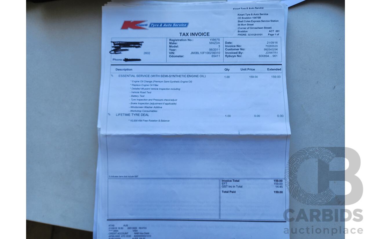 7/2011 Mazda Mazda3 NEO BL 10 UPGRADE 4d Sedan Grey 2.0L