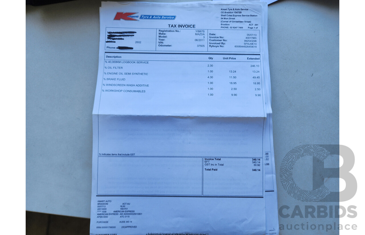 7/2011 Mazda Mazda3 NEO BL 10 UPGRADE 4d Sedan Grey 2.0L