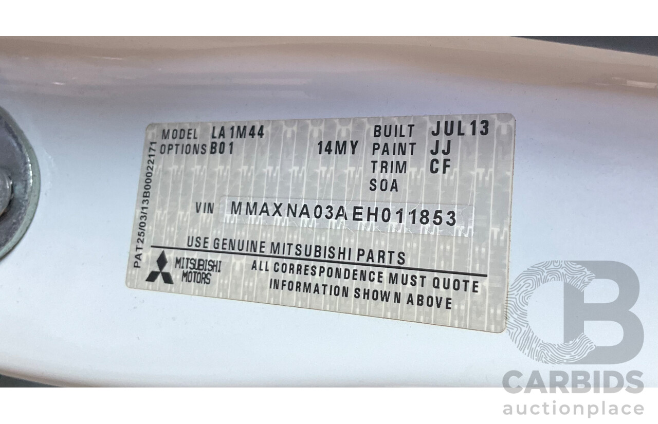 8/2013 Mitsubishi Mirage ES LA 5d Hatchback White 1.2L