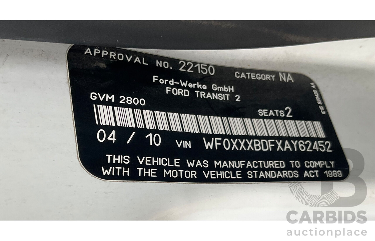 04/2010 Ford Transit Low Roof (SWB) VM MY08 Van Frozen White Turbo Diesel 2.2L