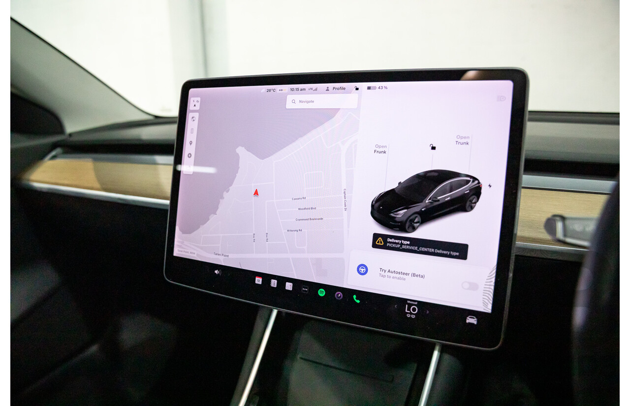 07/2019 Tesla Model 3 Standard Range (RWD) MY19 5d Sedan Black Dedicated Electric EV - 190kW