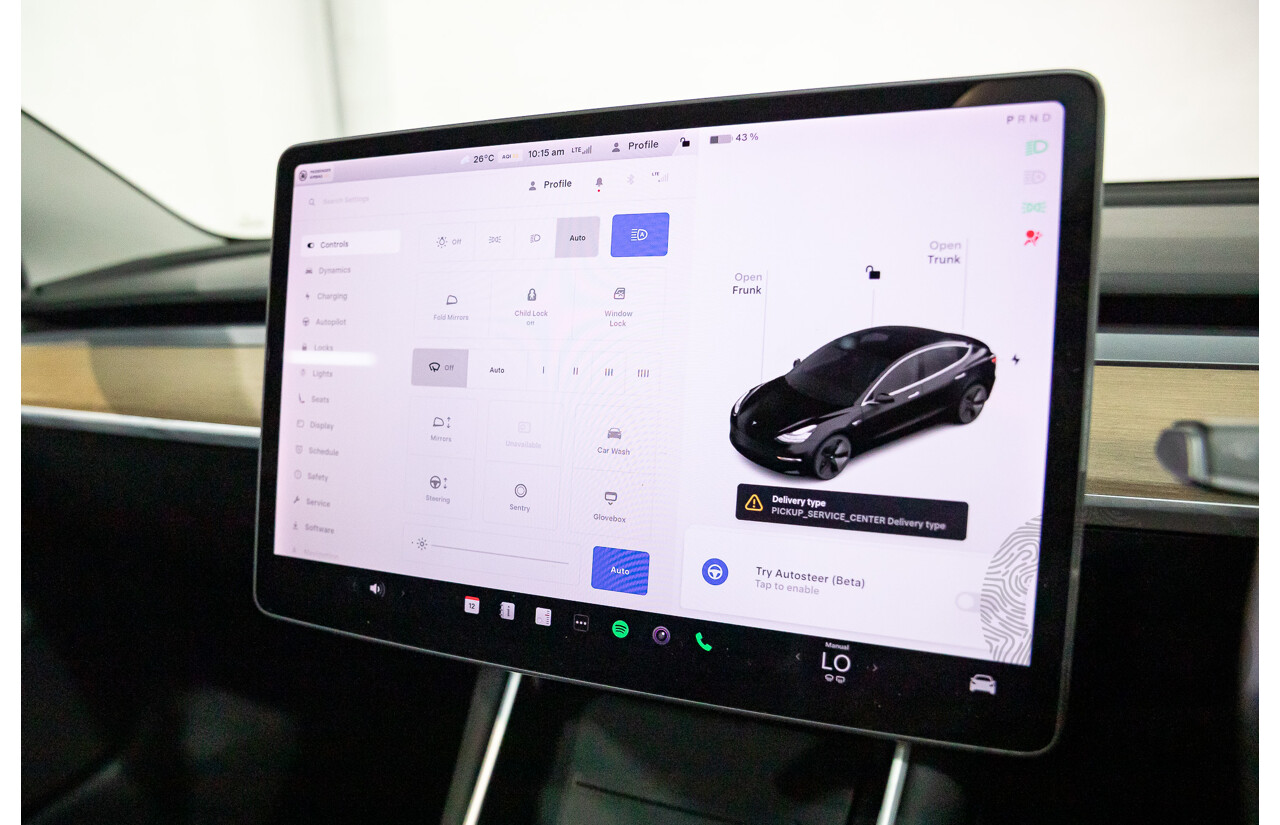 07/2019 Tesla Model 3 Standard Range (RWD) MY19 5d Sedan Black Dedicated Electric EV - 190kW