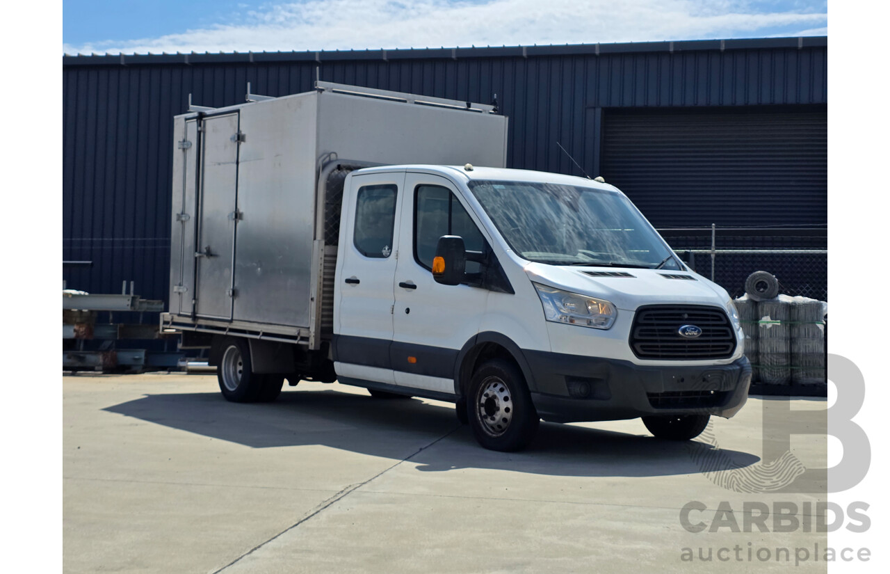 3/2015 Ford Transit 470E LWB Dual Cab Truck White Turbo Diesel 2.2L - 7 Seats
